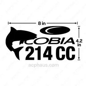C214-blk Acphaus 2 Pack Cobia 214 Cc Boat Decals Marine Grade Vinyl Stickers W 8 Inch X H 4.2