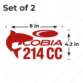C214-red Acphaus 2 Pack Cobia 214 Cc Boat Decals Marine Grade Vinyl Red W 8 Inch X H 4.2