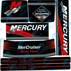 37-805338a93 Aftermarket Mercruiser Marine 37-881760a00 Red Decal Sticker Kit For Bravo 3 Outdrive