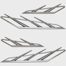083007 Avalon Pontoons Pontoon Boat Raised Graphic Decals Silver Set Of 4