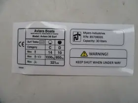750340 Aviara Av 28 2024 Surf Ce Label Kit White / Black Yellow Marine Boat