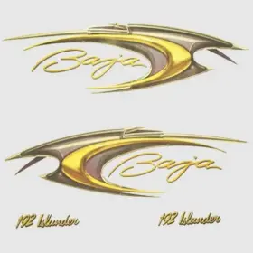 1810065 Baja Marine Boat Decals 192 Islander Yellow Stickers Set Of 4 . Freeshipping