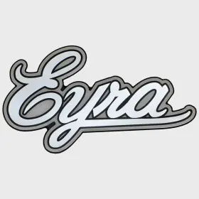 33086 Bass Cat Boats Boat Raised Emblem Decal Sticker Eyra Silver Black