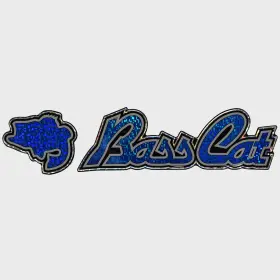 7340071 Bass Cat Boats Pn Boat Raised Decal Sticker Logo Square Sparkle Blue