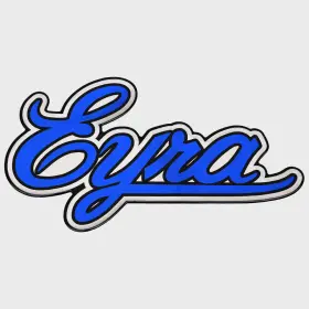 Lh7108 Bass Cat Boat Raised Decal Eyra Logo Blue Sticker
