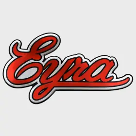 Lh7132 Bass Cat Boat Raised Brand Decal Eyra Red/silver Sticker