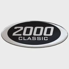 162235-01 Blue Wave Boats 2000 Classic Boat Raised Decal Silver / Black