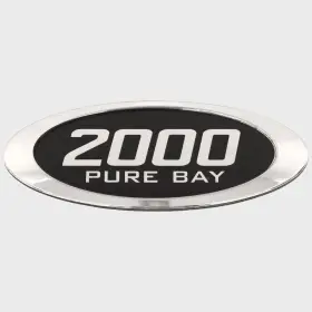 162318-01 Blue Wave Boats 2000 Pure Bay Boat Raised Decal Silver / Black