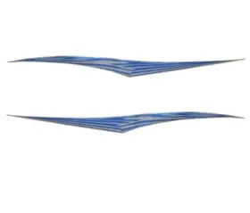 U25761-01 Blue Wave Boat Decal P400114 73 3/8 Inch Silver Set Of 2