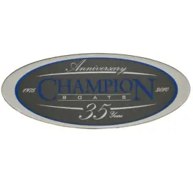 7c215 Champion Boats Boat Raised Decal - 35th Anniversary 7.5x3 Inch Parts