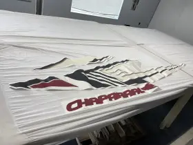 14.01293 Chaparral Graphic Decal Set Of 3 Vortex Red Port Side Marine Boat