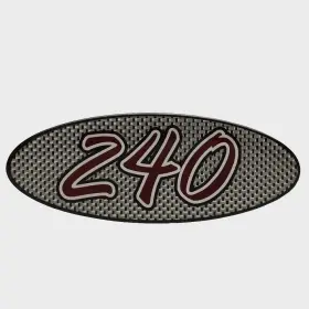 U15543-01 Chaparral Boats Boat Raised Emblem Decal Signature 240 Silver Red Sticker