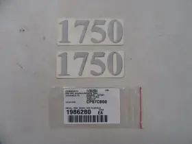 1986280 Crestliner 1750 Decal Pair 2 4 5/8 Inch X 1 7/8 Silver And Black Boat