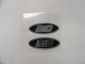 40151 Crownline 210 Raised Decal Pair 2 3 1/2 Inch X 1 1/4 Black And Silver Boat