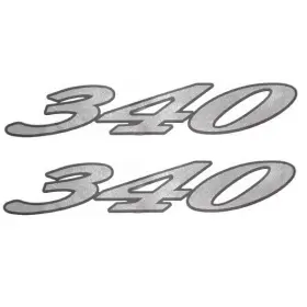 1031253 Cruisers Yachts Pn Boat 340 Decals 13 1/2 X 2 3/8 Inch Silver Pair