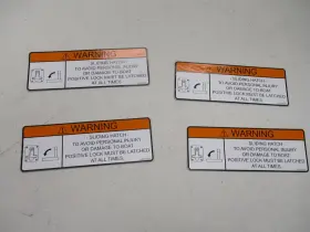 V2315600 Cruisers Yachts Warning Sliding Hatch Decal Set Of 4 White Boat