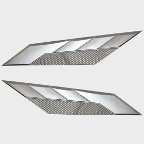 V2842300 Cruisers Yachts Boat Raised Hull Decals Accent Silver Stickers 2 Pc