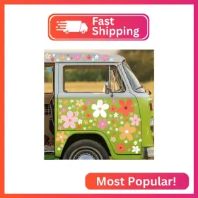 Wne-dinifee-0526 Dinifee 12 Sheets Daisy Stickers 147 Pcs Flower Car Decals Vinyl Self Adhe