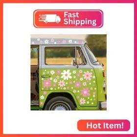 Wne-dinifee-0527 Dinifee 12 Sheets Daisy Stickers 147 Pcs Flower Car Decals Vinyl Self Adhe