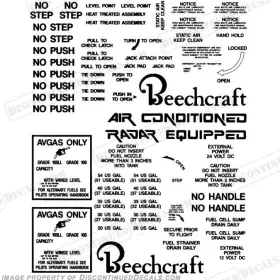 A-bc-33-35-36 Discontinued Decals Fits Beechcraft Bonanza 33/35/36 Exterior Decal Kit - Black