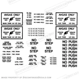 A-cs-c100-200 Discontinued Decals Fits Cessna C-100/200 Series Exterior - Black