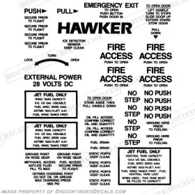 A-hk-500 Discontinued Decals Fits Hawker 500 Series Exterior Decal Kit - Black