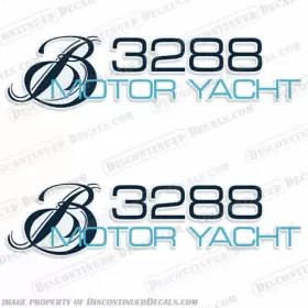 B-bl-my-3288 Discontinued Decals Fits Bayliner Boats Motor Yacht 3288 Set Of 2
