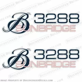 B-bl-sb-3288 Discontinued Decals Fits Bayliner Boats Sunbridge 3288 Set Of 2