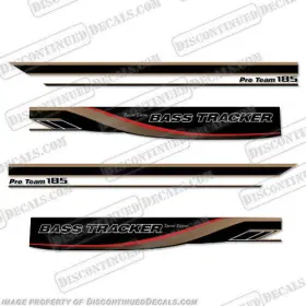 B-bt-185-bgr Discontinued Decals Fits Bass Tracker Pro Team 185 - Black / Gold Red