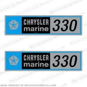 B-chr-m-330 Discontinued Decals Fits Chrysler Marine 330 Boat Engine Set Of 2