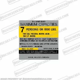 B-cp-pl-190-7 Discontinued Decals Fits Pro-line 190 Capacity Decal - 7 Person