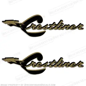 B-cr-gld-30 Discontinued Decals Fits Crestliner Boat Set Of 2 - 30 Inch Long