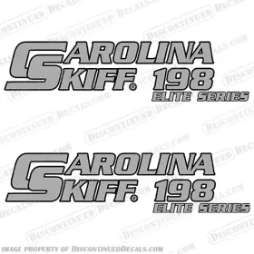 B-cs-198-es-c Discontinued Decals Fits Carolina Skiff Boat Decal 198 Elite Series - Chrome Set Of 2