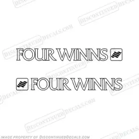 B-fourw-bw-3.3 Discontinued Decals Fits Four Winns Boat Decal Set Of 2 Black/white 3.3 Inch High X 27 Long