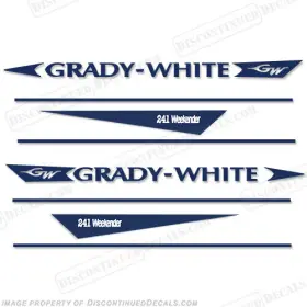 B-gw-241-week Discontinued Decals Fits Grady White 241 Weekender Decal Kit