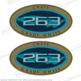 B-gw-263 Discontinued Decals Fits Grady White 263 Chase Logo Set Of 2