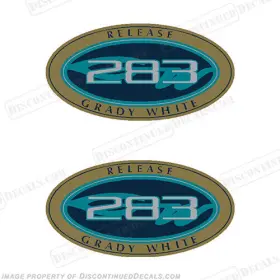 B-gw-283 Discontinued Decals Fits Grady White Release 283 Logo Set Of 2