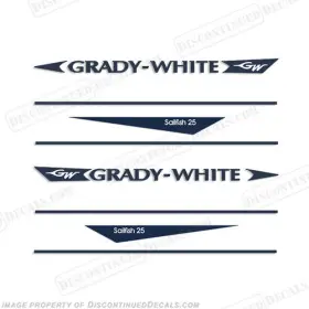 B-gw-sail-25-ss Discontinued Decals Fits Grady White Sailfish 25 Decal Kit - Standard