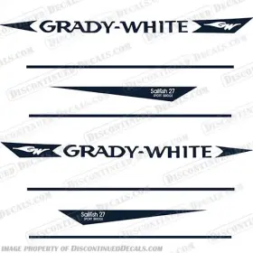 B-gw-sf-27-sb Discontinued Decals Fits Grady White Sailfish 27 Sport Bridge Decal Kit
