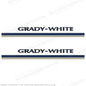 B-gw-stps-41-75 Discontinued Decals Fits Grady White Boat And Stripes - 41.5 Inch Long Text / 75 Of Striping