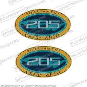 B-gw-tm-205 Discontinued Decals Fits Grady White Tournament 205 Set Of 2