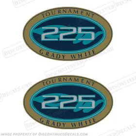 B-gw-tm-225 Discontinued Decals Fits Grady White Tournament 225 Logo Set Of 2