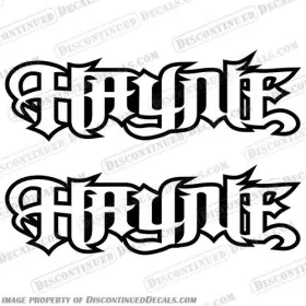 B-haynie-2c-10.5-34 Discontinued Decals Fits Haynie Boats Hull Logo - 2 Color 10.5 Inch High X 34 Long