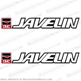 B-jav-omc-2 Discontinued Decals Fits Javelin Omc Boat Set Of 2