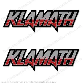 B-klamath-18 Discontinued Decals Fits Klamath Boat Logo - Black/red Set Of 2 5.2 Inch X 18
