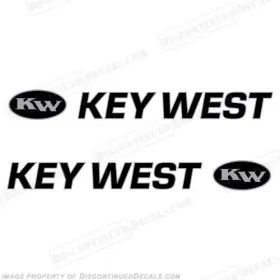 B-kw-186 Discontinued Decals Fits Key West 186 Boat Set Of 2 - Black/silver