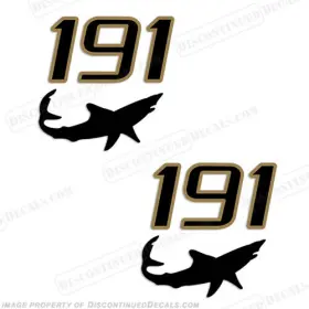 B-mm-191 Discontinued Decals Fits Mako 191 Boat - Black/gold Set Of 2