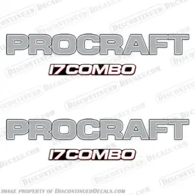 B-pc-17cmb Discontinued Decals Fits Pro Craft 17 Combo Logo Boat Set Of 2