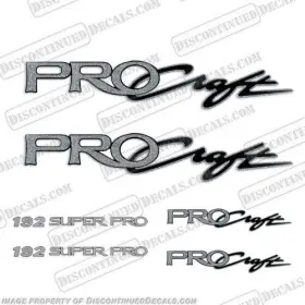 B-pc-cft-192-ms Discontinued Decals Fits Pro Craft Boats 192 Super Logo Decal Package Ultra Metallic Silver