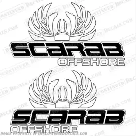B-scr-wc-off-2c Discontinued Decals Fits Scarab Offshore Wellcraft Boats Logo - 2 Color